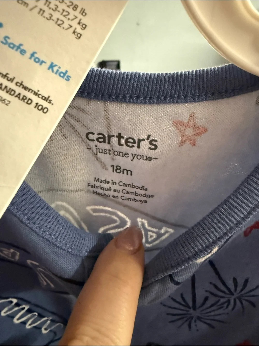 Carter's Light Blue Patriotic USA & Popsicle Short Sleeve Tee